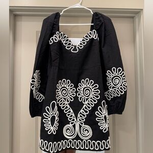 Carmensita Embroidered Mini Dresd